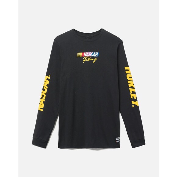 Hurley Men's Nascar Everyday Flame Long Sleeve Cotton T-shirt Black XXL - Picture 6 of 8
